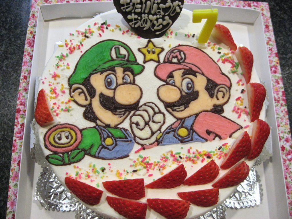 マリオとルイージのイラストケーキ 和菓子洋菓子の石間舗