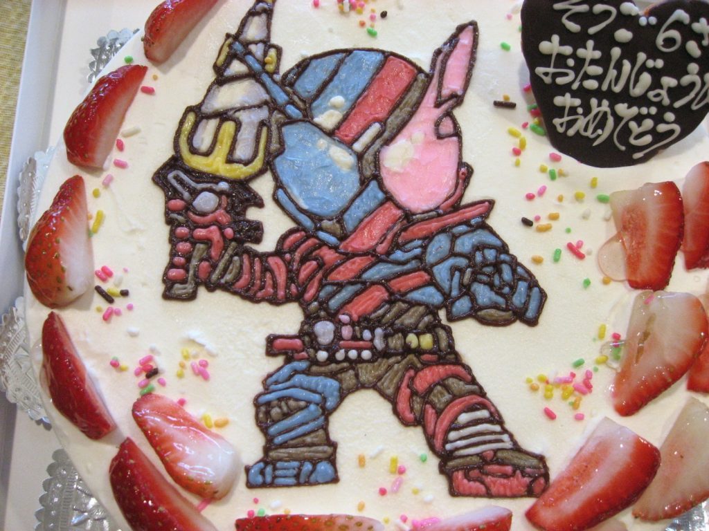 仮面ライダービルドのイラストケーキ 和菓子洋菓子の石間舗