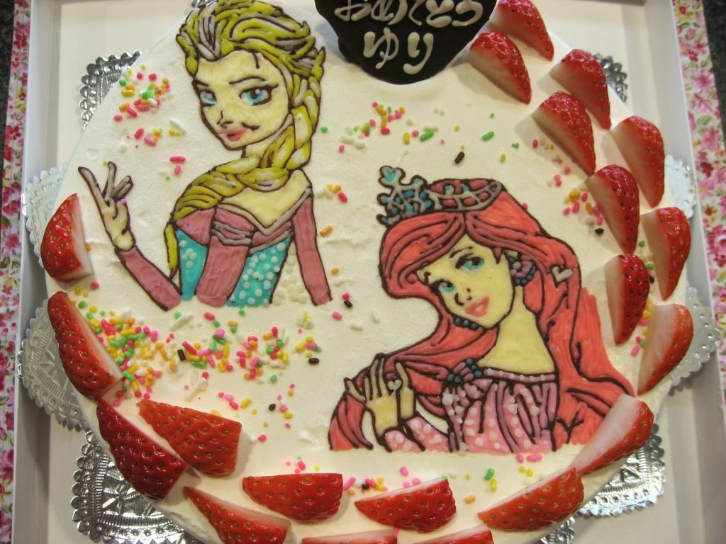 エルサ アリエルのイラストケーキ 和菓子洋菓子の石間舗