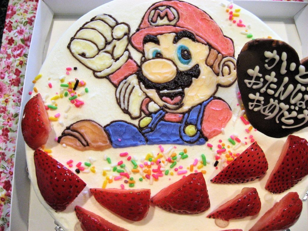 マリオのイラストケーキ 和菓子洋菓子の石間舗
