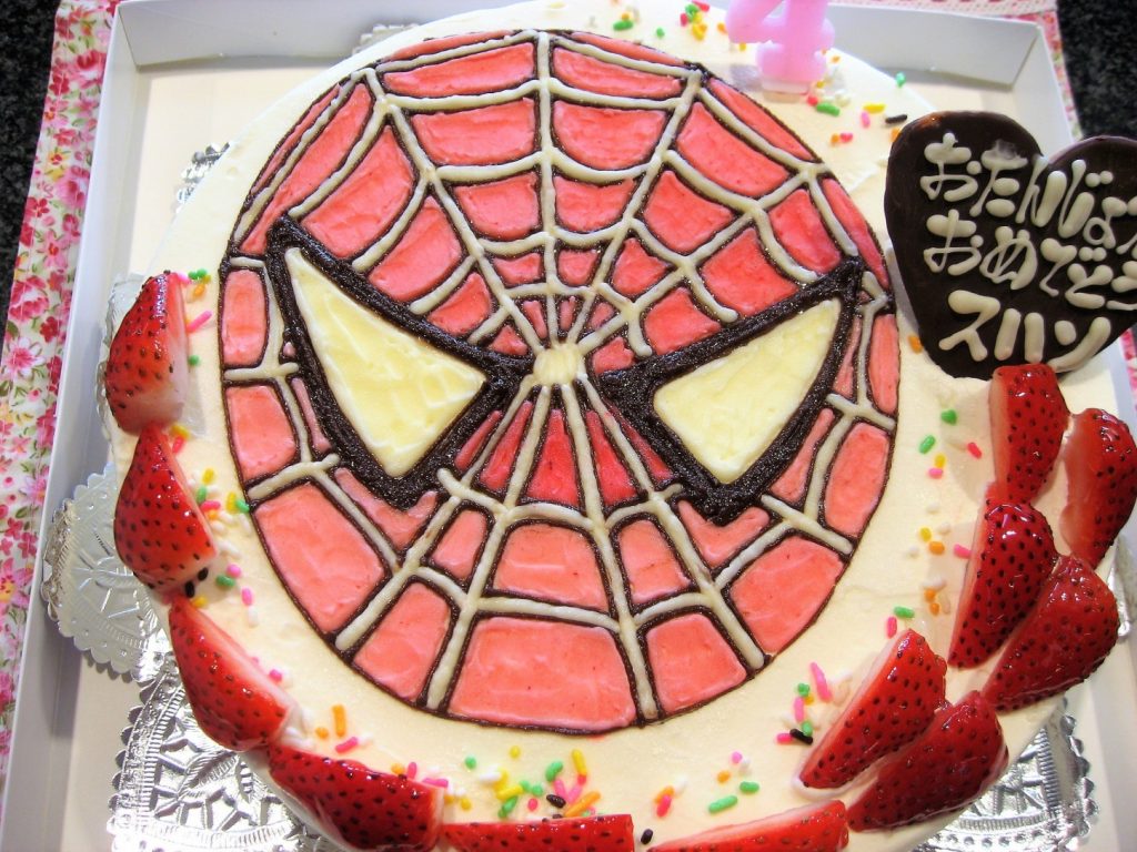 スパイダーマンのイラストケーキ 和菓子洋菓子の石間舗